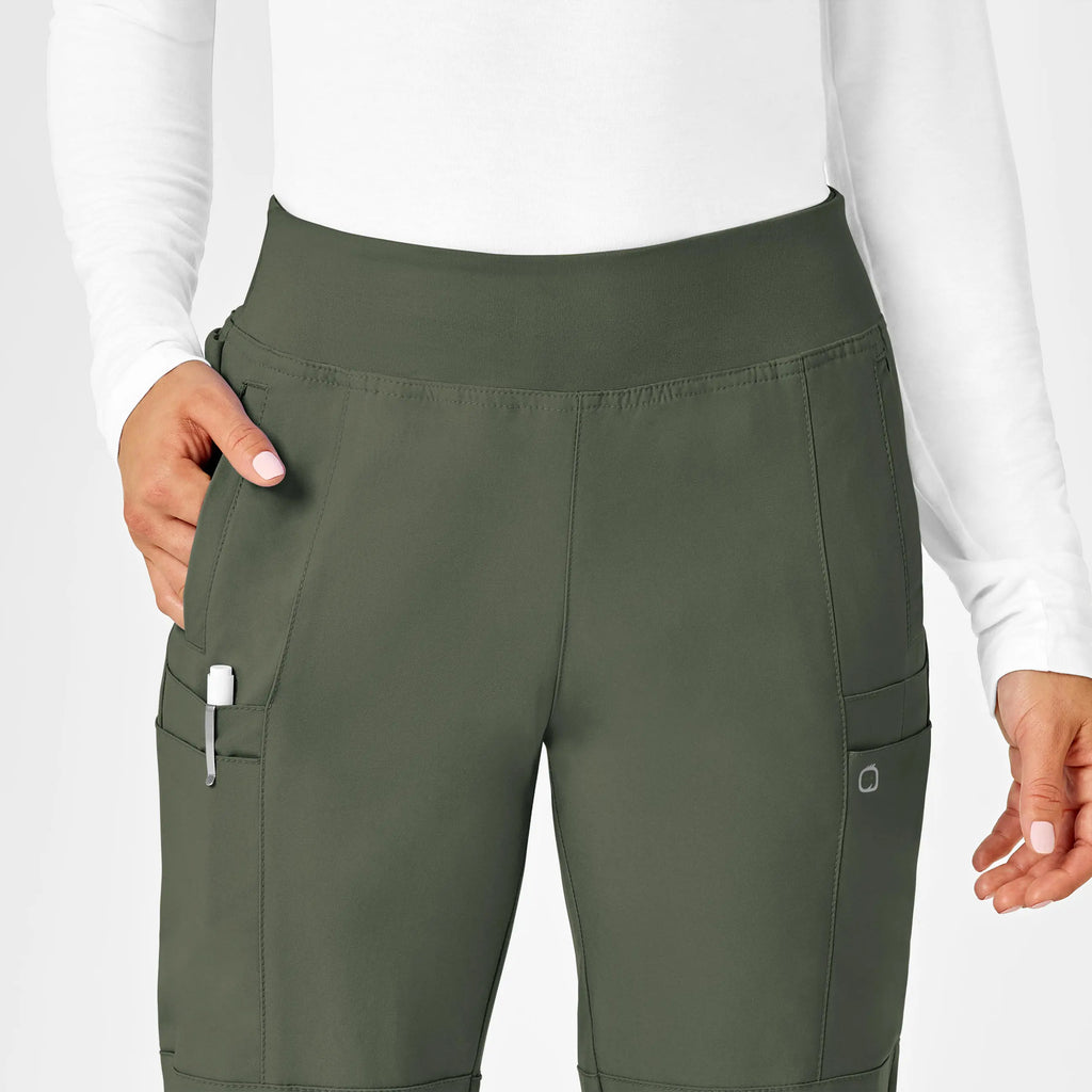 Wink Scrubs Women's Comfort Waist Cargo Jogger Scrub Pant Olive | scrub-supply.com