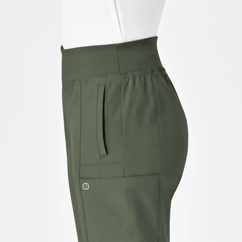 Wink Scrubs Women's Comfort Waist Cargo Jogger Scrub Pant Olive | scrub-supply.com