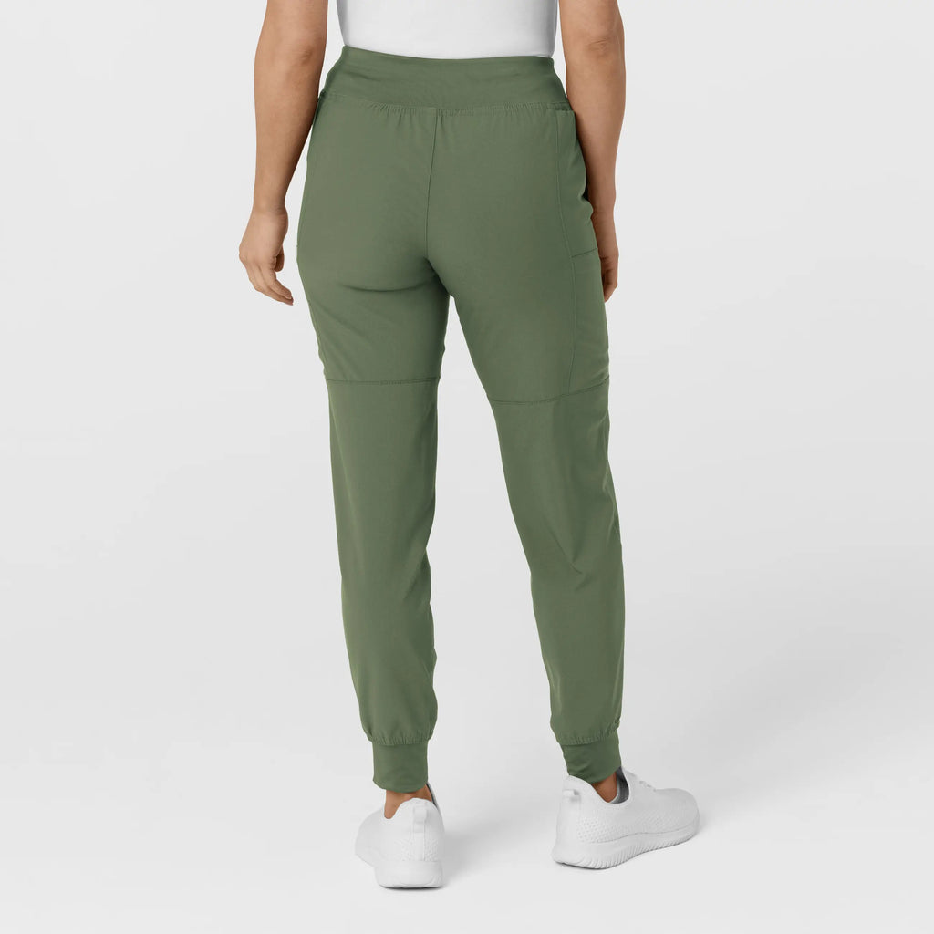 Wink Scrubs Women's Comfort Waist Cargo Jogger Scrub Pant Olive | scrub-supply.com