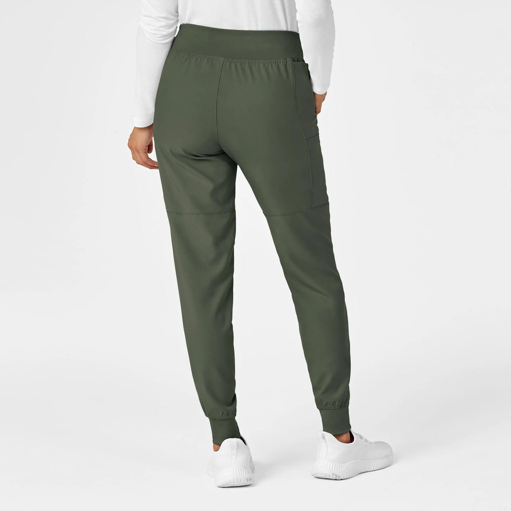 Wink Scrubs Women's Comfort Waist Cargo Jogger Scrub Pant Olive | scrub-supply.com