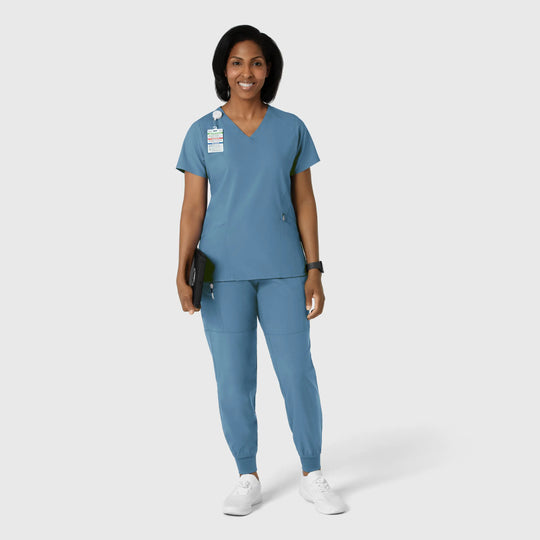 Wink Scrubs Women's Comfort Waist Cargo Jogger Scrub Pant Pacific Blue | scrub-supply.com