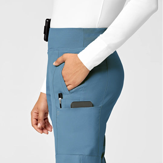Wink Scrubs Women's Comfort Waist Cargo Jogger Scrub Pant Pacific Blue | scrub-supply.com