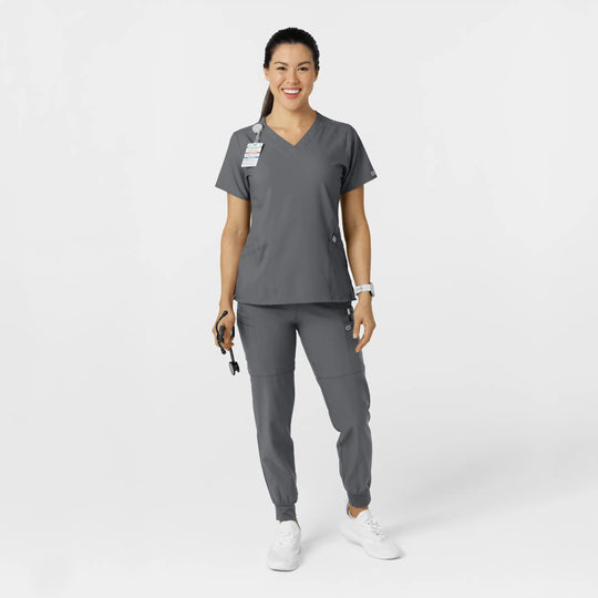 Wink Scrubs Women's Comfort Waist Cargo Jogger Scrub Pant Pewter | scrub-supply.com