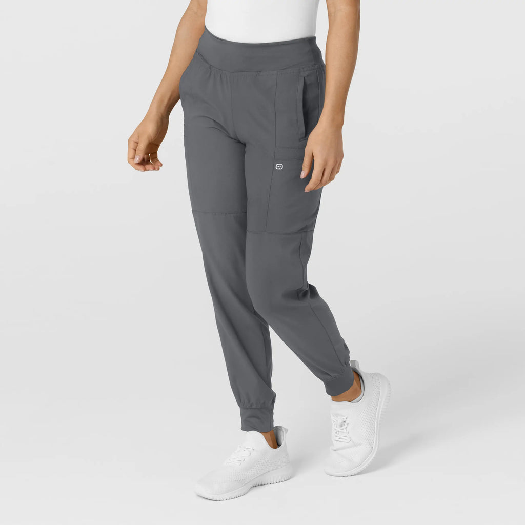 Wink Scrubs Women's Comfort Waist Cargo Jogger Scrub Pant Pewter | scrub-supply.com