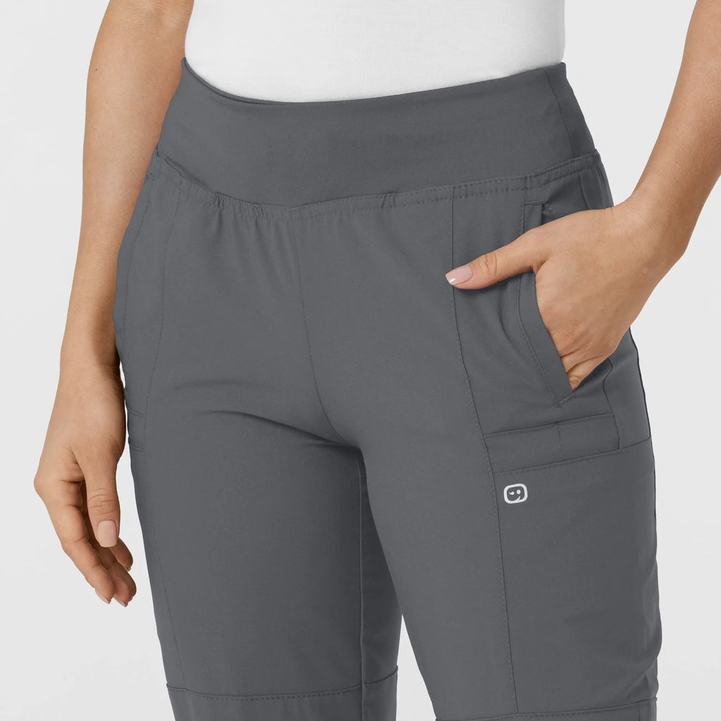 Wink Scrubs Women's Comfort Waist Cargo Jogger Scrub Pant Pewter | scrub-supply.com