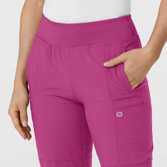 Wink Scrubs Women's Comfort Waist Cargo Jogger Scrub Pant Raspberry | scrub-supply.com