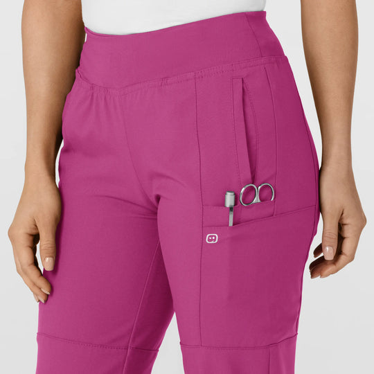 Wink Scrubs Women's Comfort Waist Cargo Jogger Scrub Pant Raspberry | scrub-supply.com