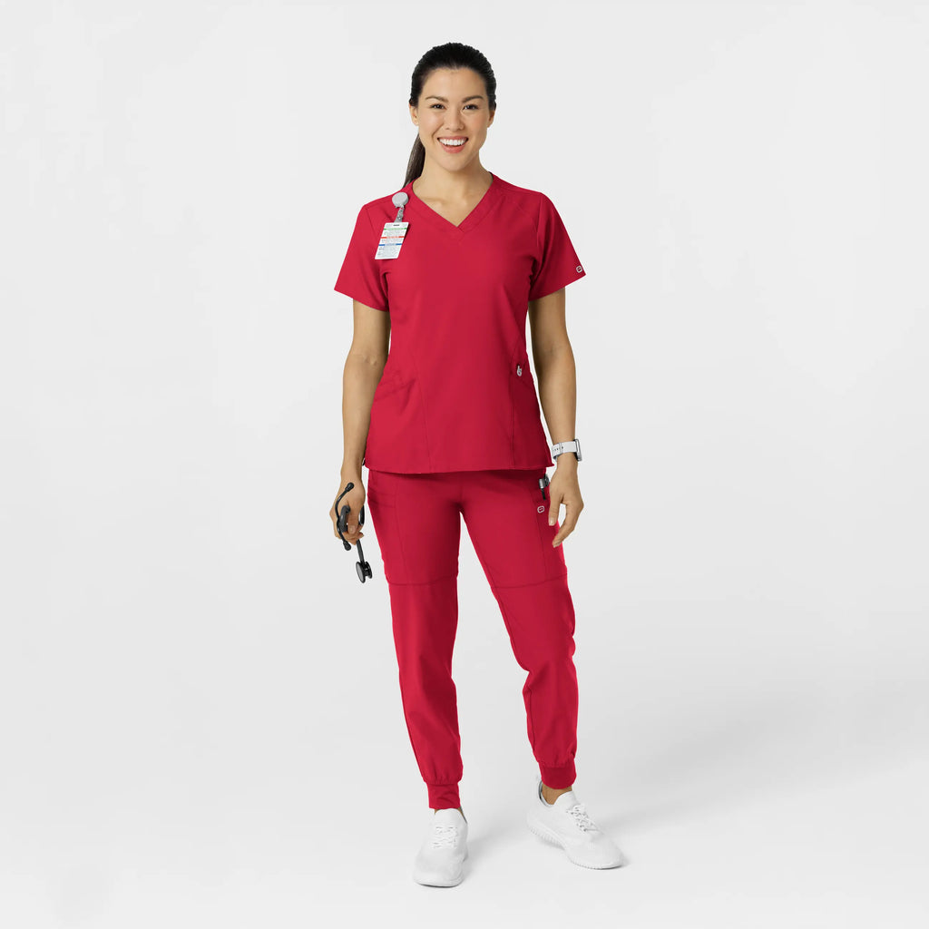 Wink Scrubs Women's Comfort Waist Cargo Jogger Scrub Pant Red | scrub-supply.com