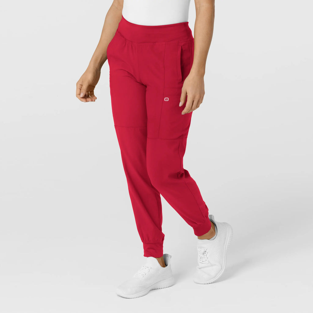 Wink Scrubs Women's Comfort Waist Cargo Jogger Scrub Pant Red | scrub-supply.com