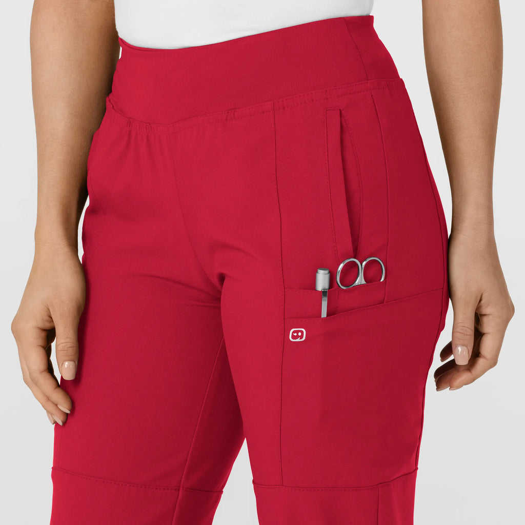 Wink Scrubs Women's Comfort Waist Cargo Jogger Scrub Pant Red | scrub-supply.com