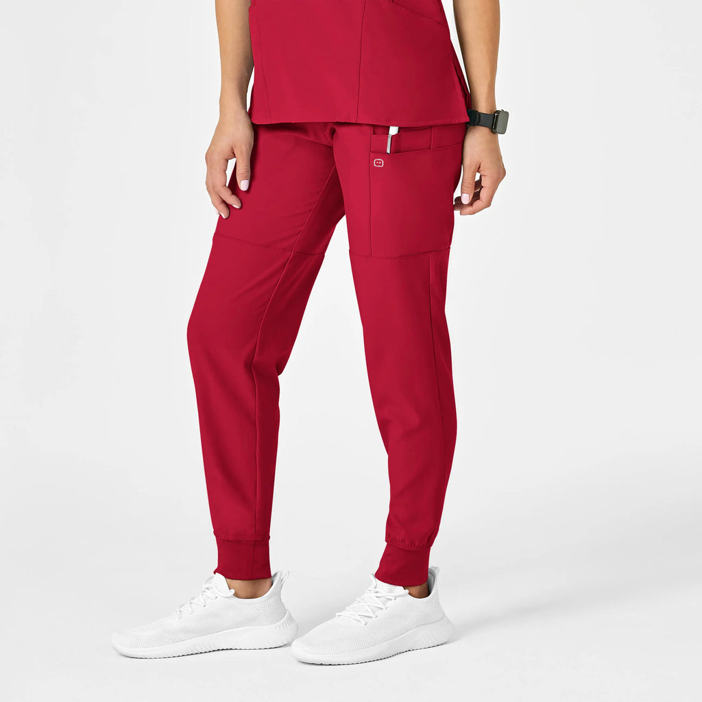 Wink Scrubs Women's Comfort Waist Cargo Jogger Scrub Pant Red | scrub-supply.com