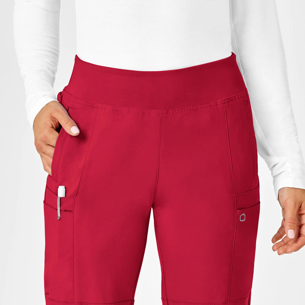 Wink Scrubs Women's Comfort Waist Cargo Jogger Scrub Pant Red | scrub-supply.com