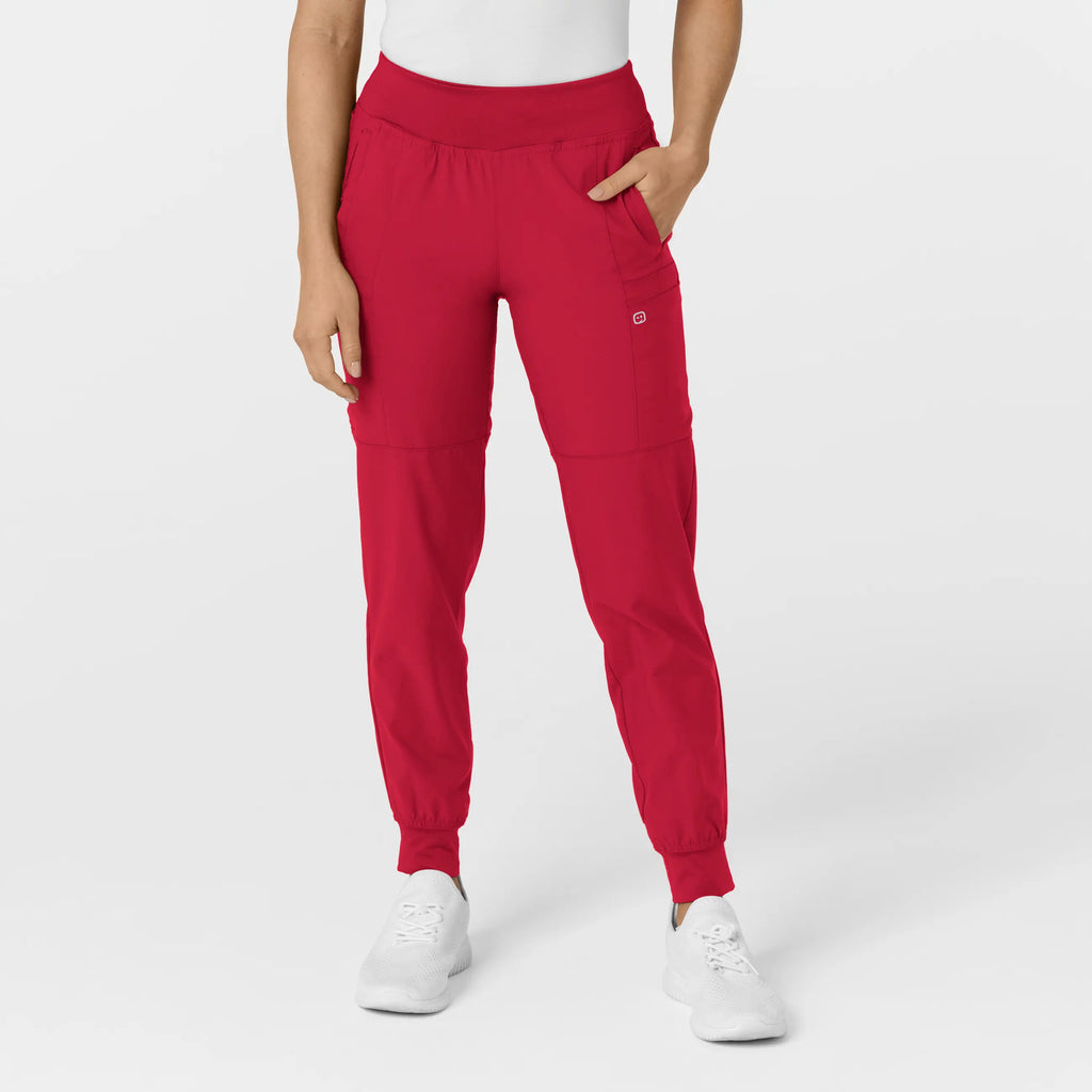 Wink Scrubs Women's Comfort Waist Cargo Jogger Scrub Pant Red | scrub-supply.com