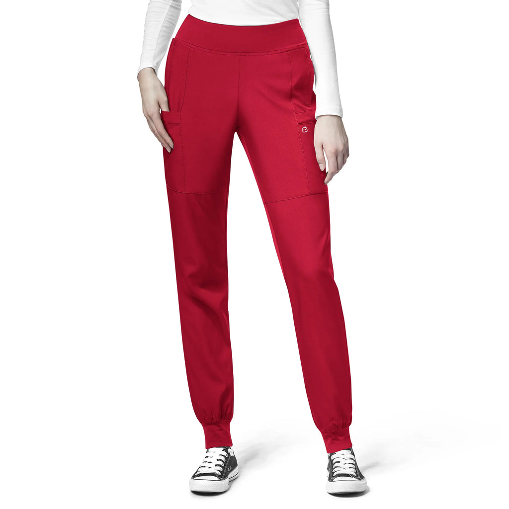 Wink Scrubs Women's Comfort Waist Cargo Jogger Scrub Pant Red | scrub-supply.com