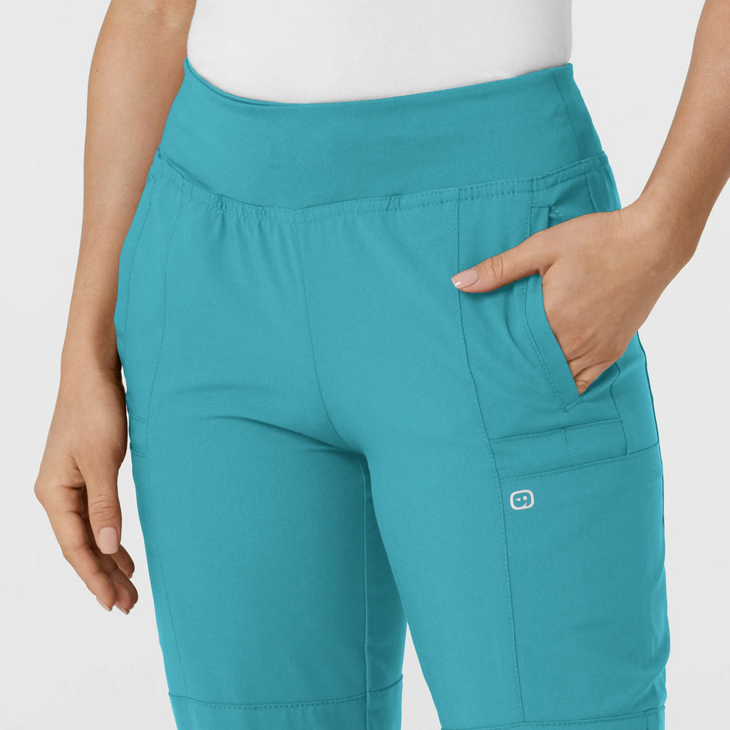 Wink Scrubs Women's Comfort Waist Cargo Jogger Scrub Pant Teal | scrub-supply.com