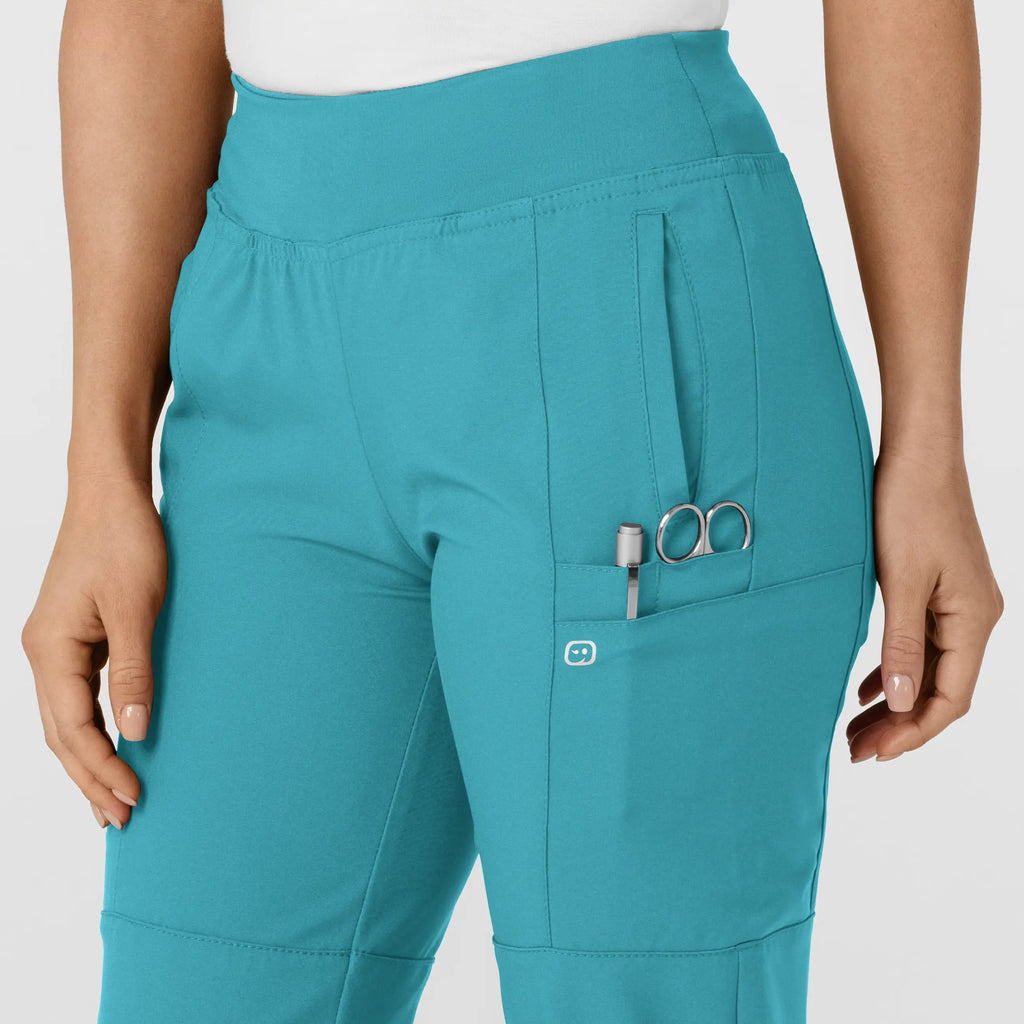 Wink Scrubs Women's Comfort Waist Cargo Jogger Scrub Pant Teal | scrub-supply.com