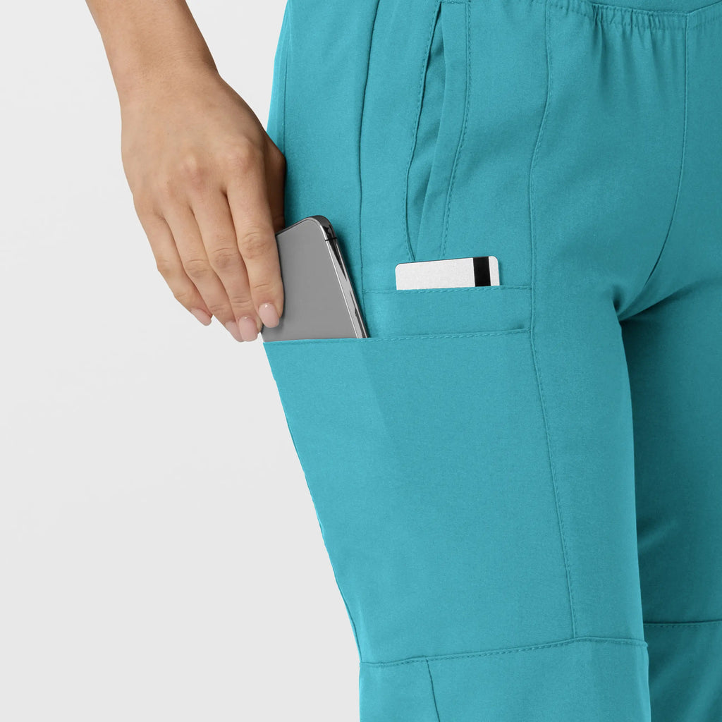 Wink Scrubs Women's Comfort Waist Cargo Jogger Scrub Pant Teal | scrub-supply.com