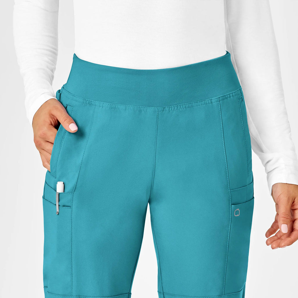 Wink Scrubs Women's Comfort Waist Cargo Jogger Scrub Pant Teal | scrub-supply.com