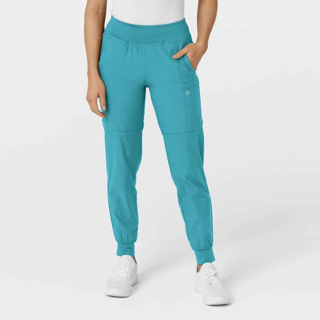 Wink Scrubs Women's Comfort Waist Cargo Jogger Scrub Pant Teal | scrub-supply.com