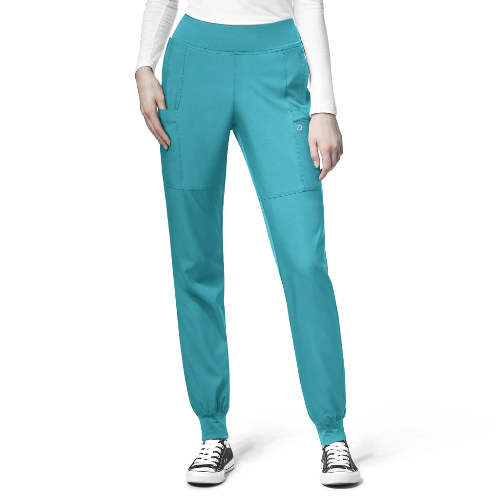 Wink Scrubs Women's Comfort Waist Cargo Jogger Scrub Pant Teal | scrub-supply.com