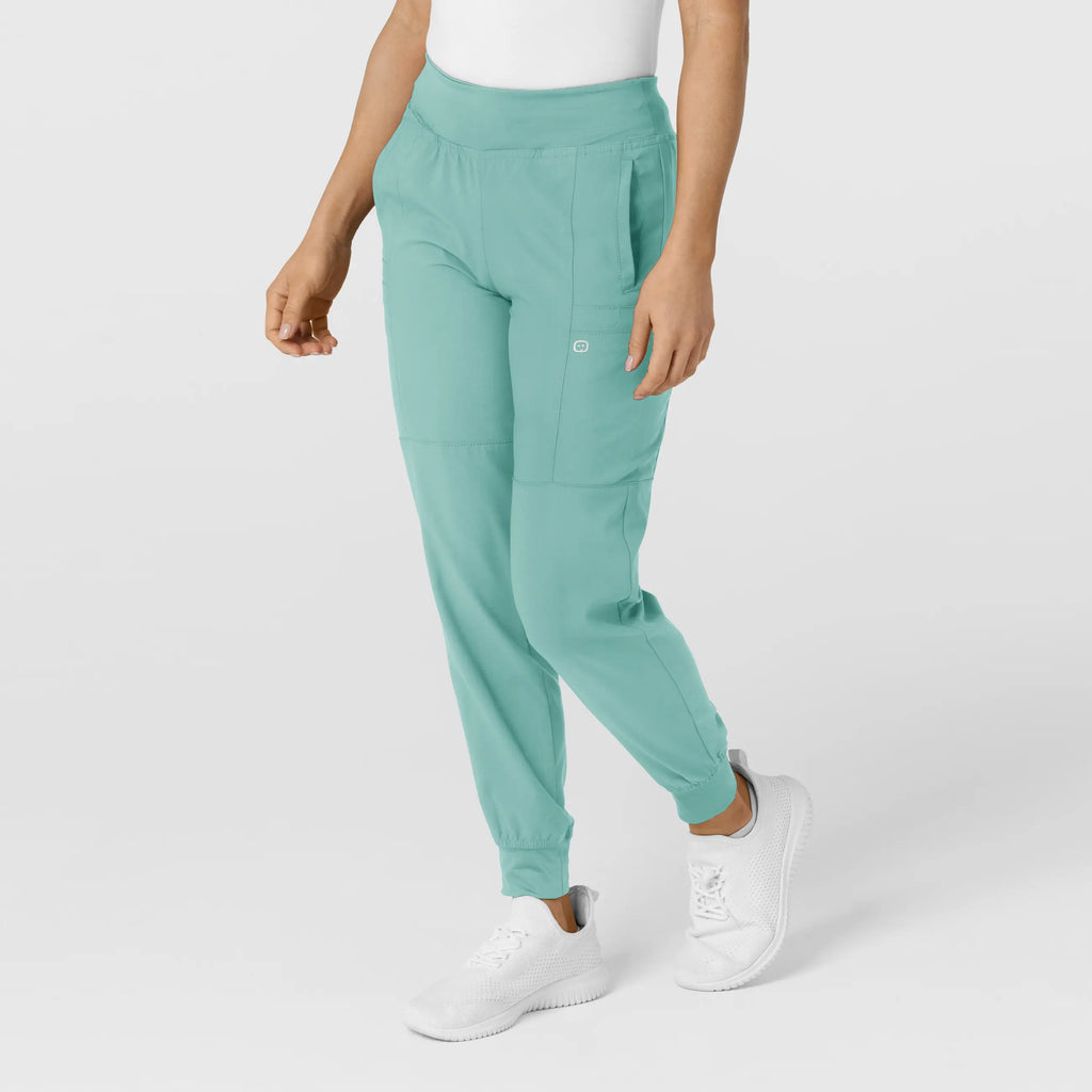 Wink Scrubs Women's Comfort Waist Cargo Jogger Scrub Pant Turquoise | scrub-supply.com