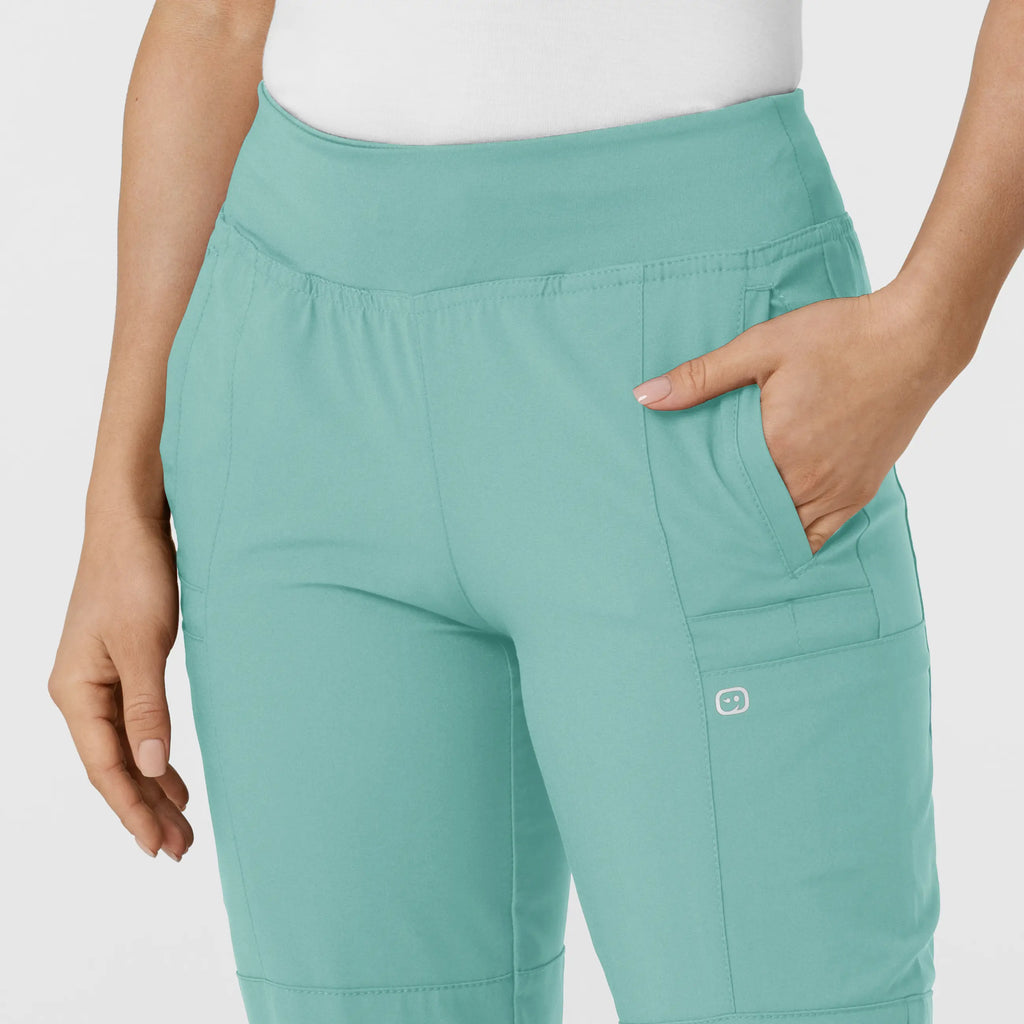 Wink Scrubs Women's Comfort Waist Cargo Jogger Scrub Pant Turquoise | scrub-supply.com