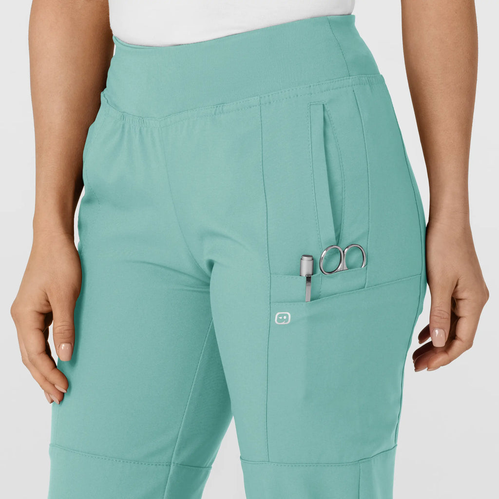 Wink Scrubs Women's Comfort Waist Cargo Jogger Scrub Pant Turquoise | scrub-supply.com