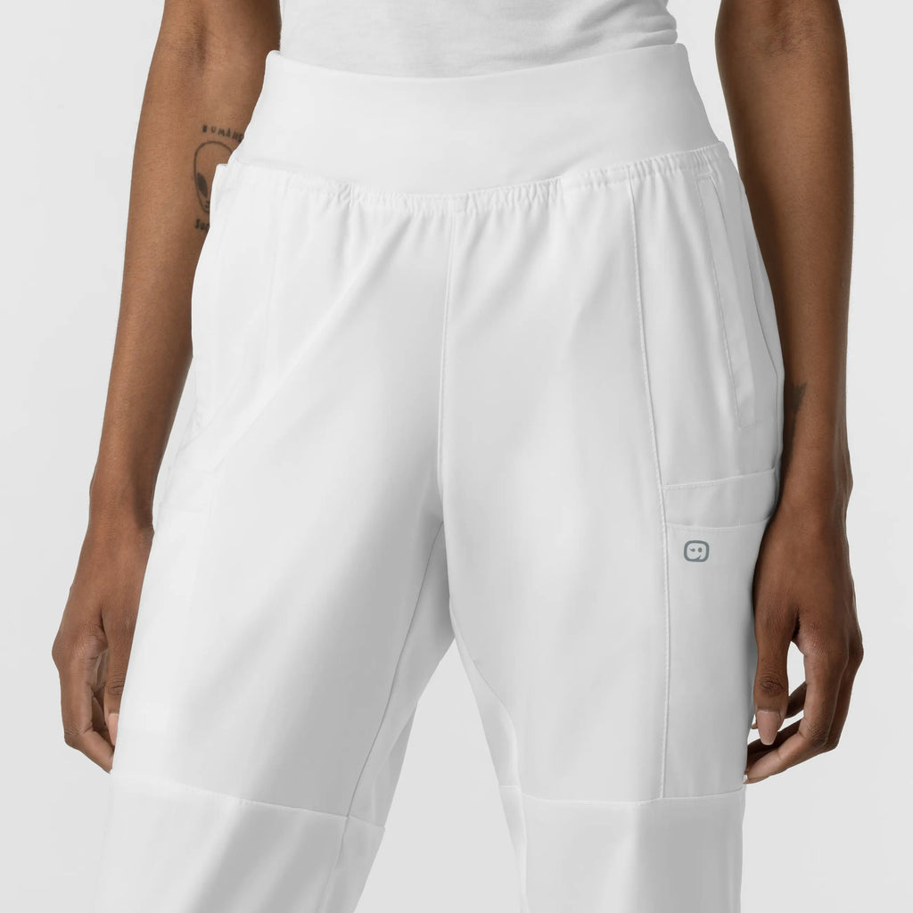 Wink Scrubs Women's Comfort Waist Cargo Jogger Scrub Pant White | scrub-supply.com