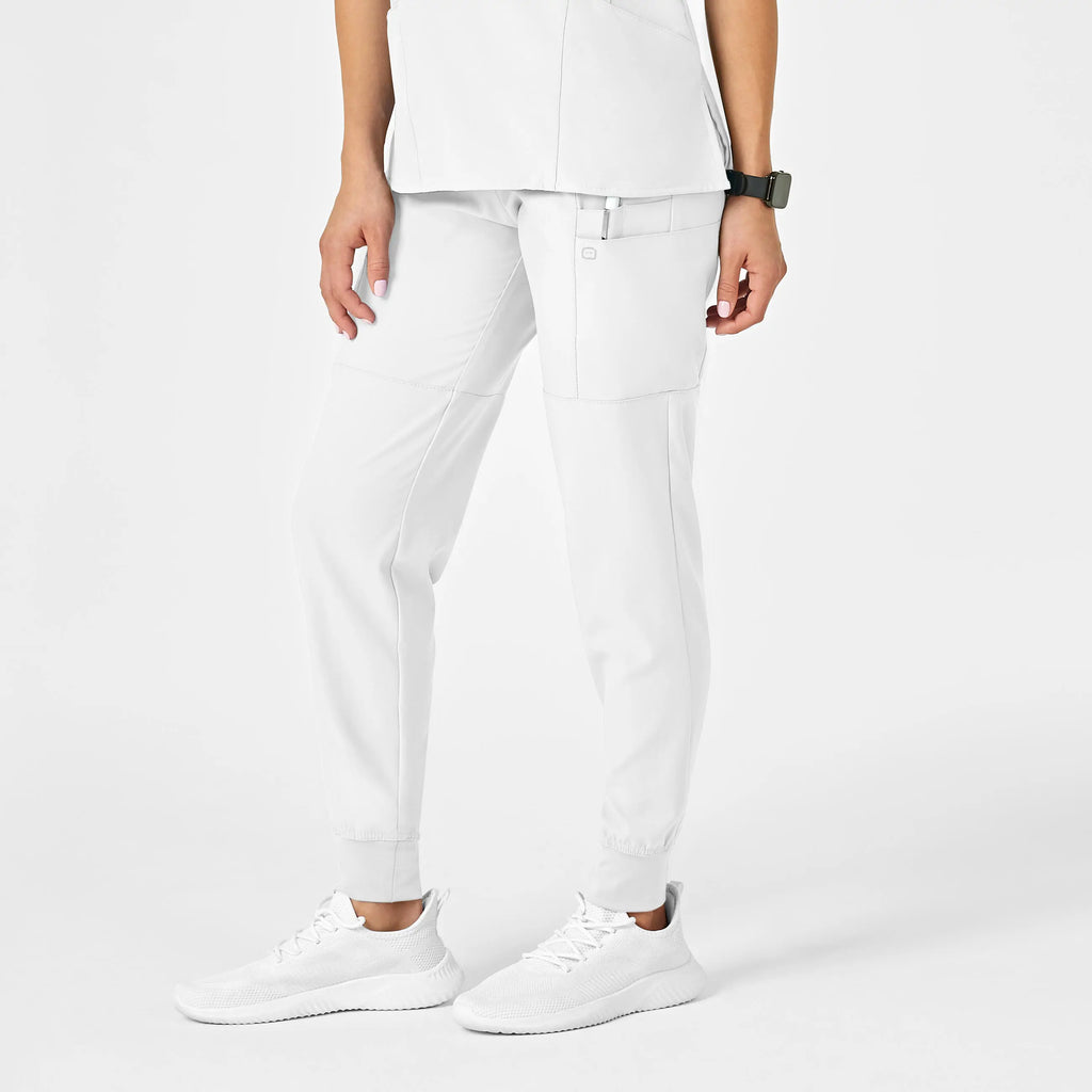 Wink Scrubs Women's Comfort Waist Cargo Jogger Scrub Pant White | scrub-supply.com