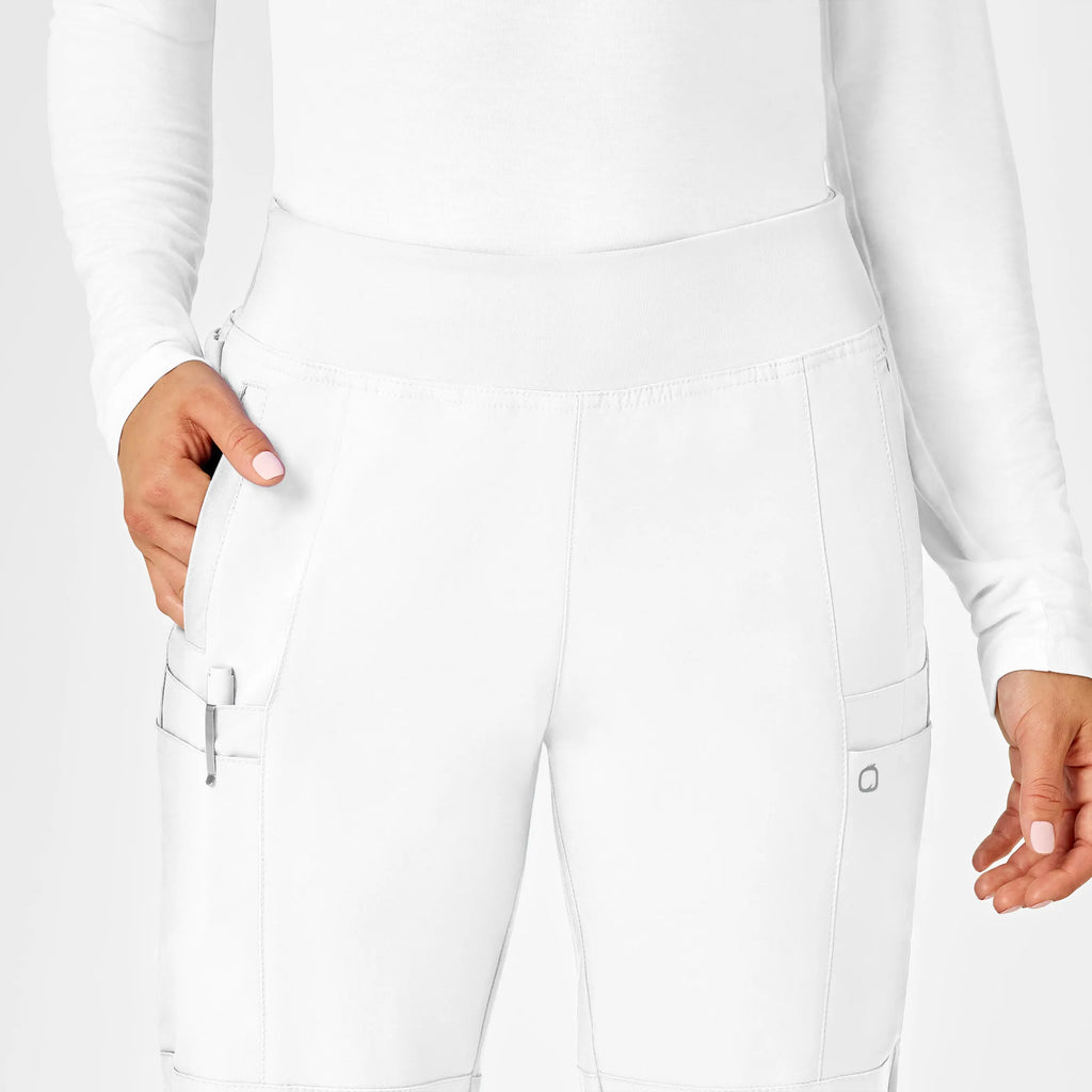 Wink Scrubs Women's Comfort Waist Cargo Jogger Scrub Pant White | scrub-supply.com