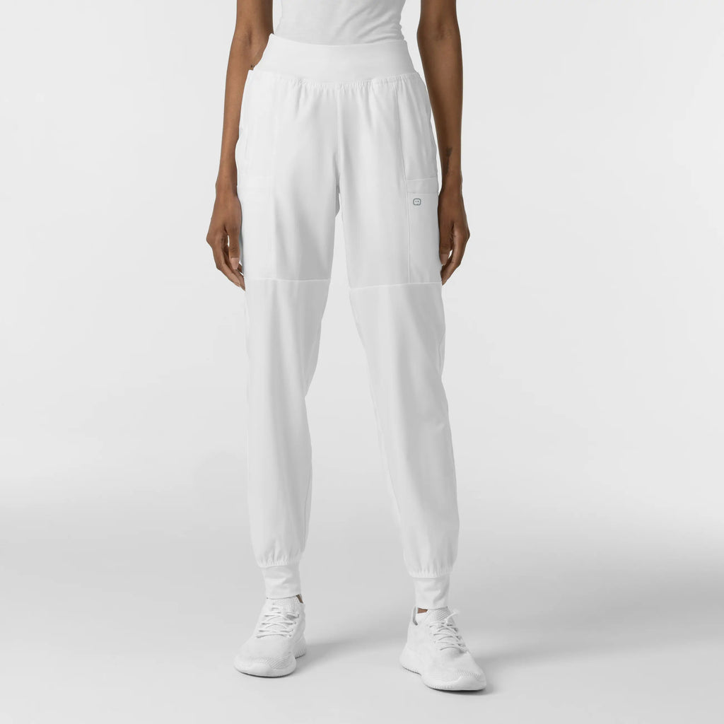 Wink Scrubs Women's Comfort Waist Cargo Jogger Scrub Pant White | scrub-supply.com