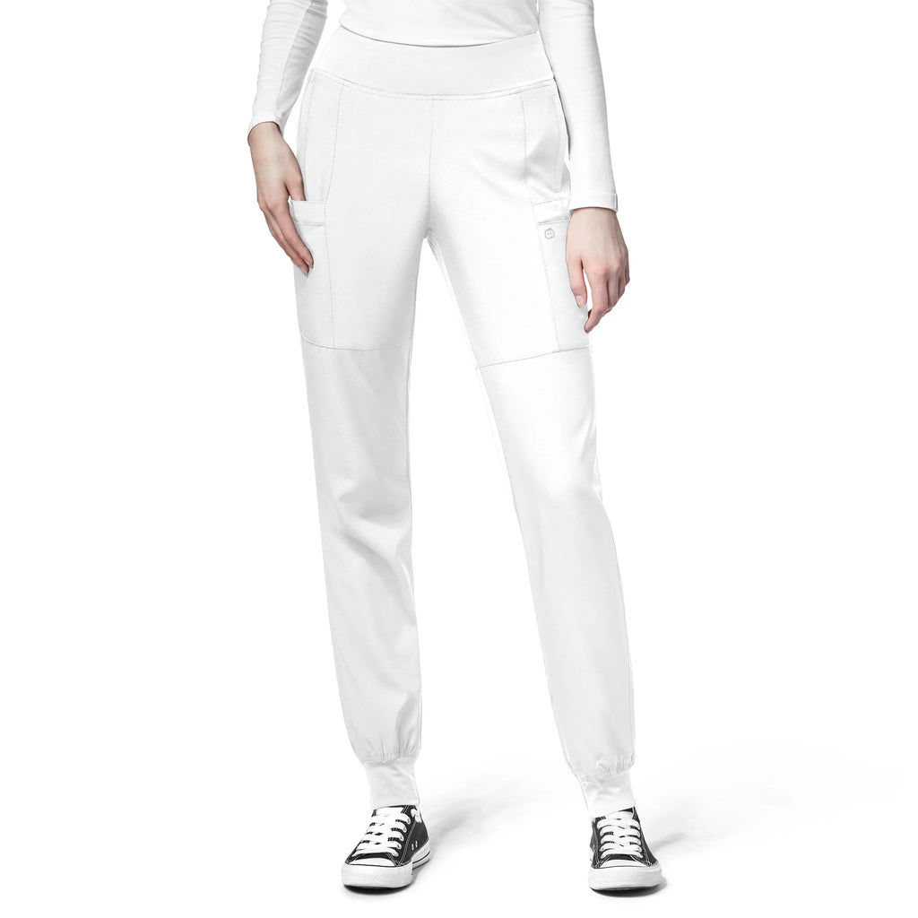 Wink Scrubs Women's Comfort Waist Cargo Jogger Scrub Pant White | scrub-supply.com