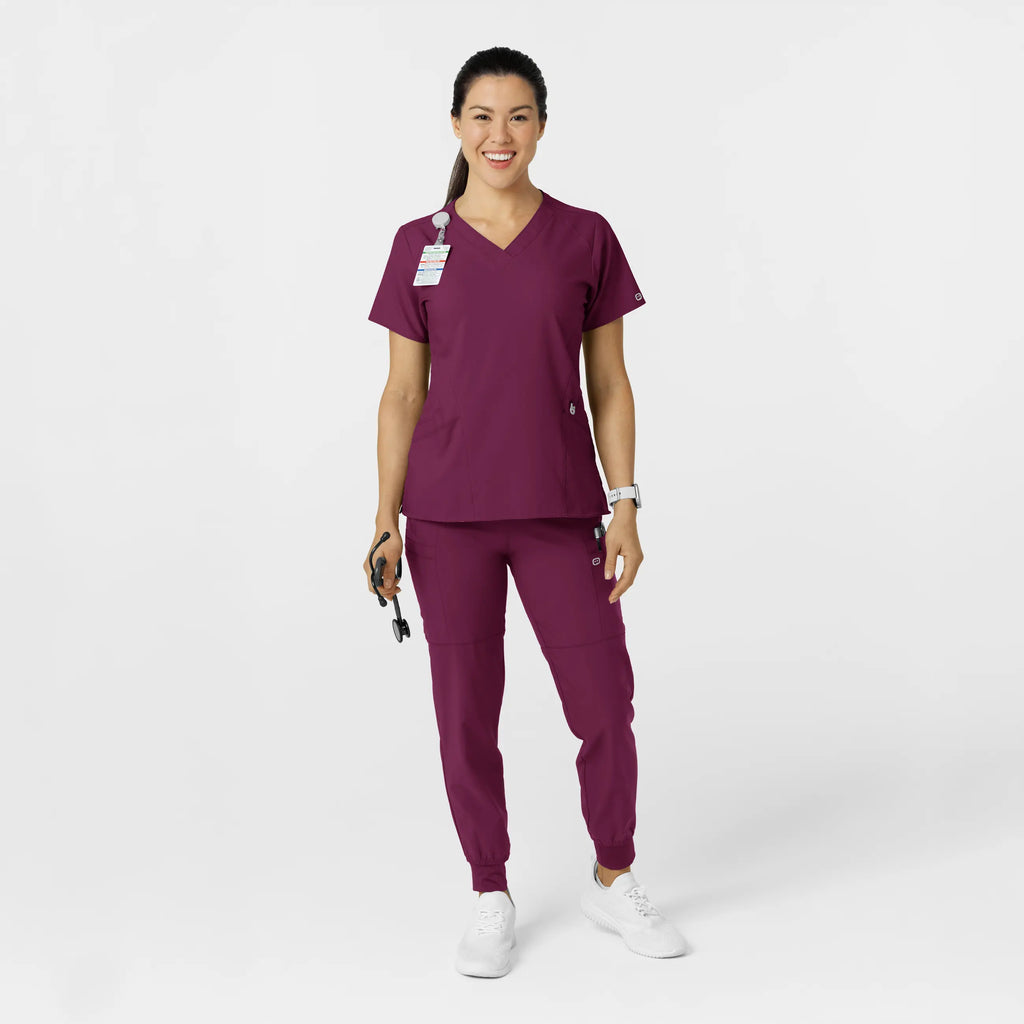 Wink Scrubs Women's Comfort Waist Cargo Jogger Scrub Pant Wine | scrub-supply.com