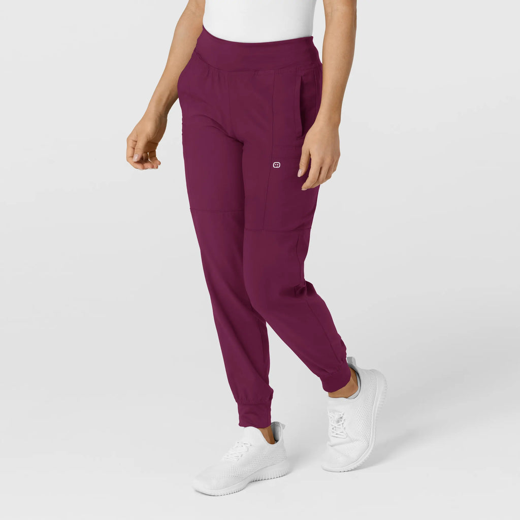 Wink Scrubs Women's Comfort Waist Cargo Jogger Scrub Pant Wine | scrub-supply.com