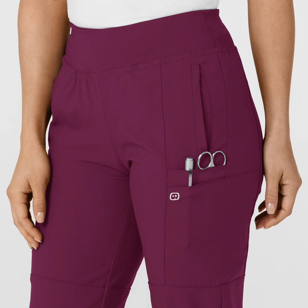 Wink Scrubs Women's Comfort Waist Cargo Jogger Scrub Pant Wine | scrub-supply.com