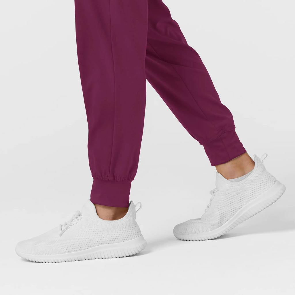 Wink Scrubs Women's Comfort Waist Cargo Jogger Scrub Pant Wine | scrub-supply.com