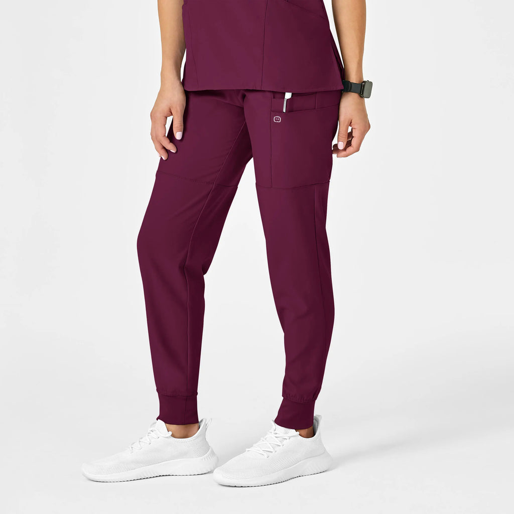 Wink Scrubs Women's Comfort Waist Cargo Jogger Scrub Pant Wine | scrub-supply.com