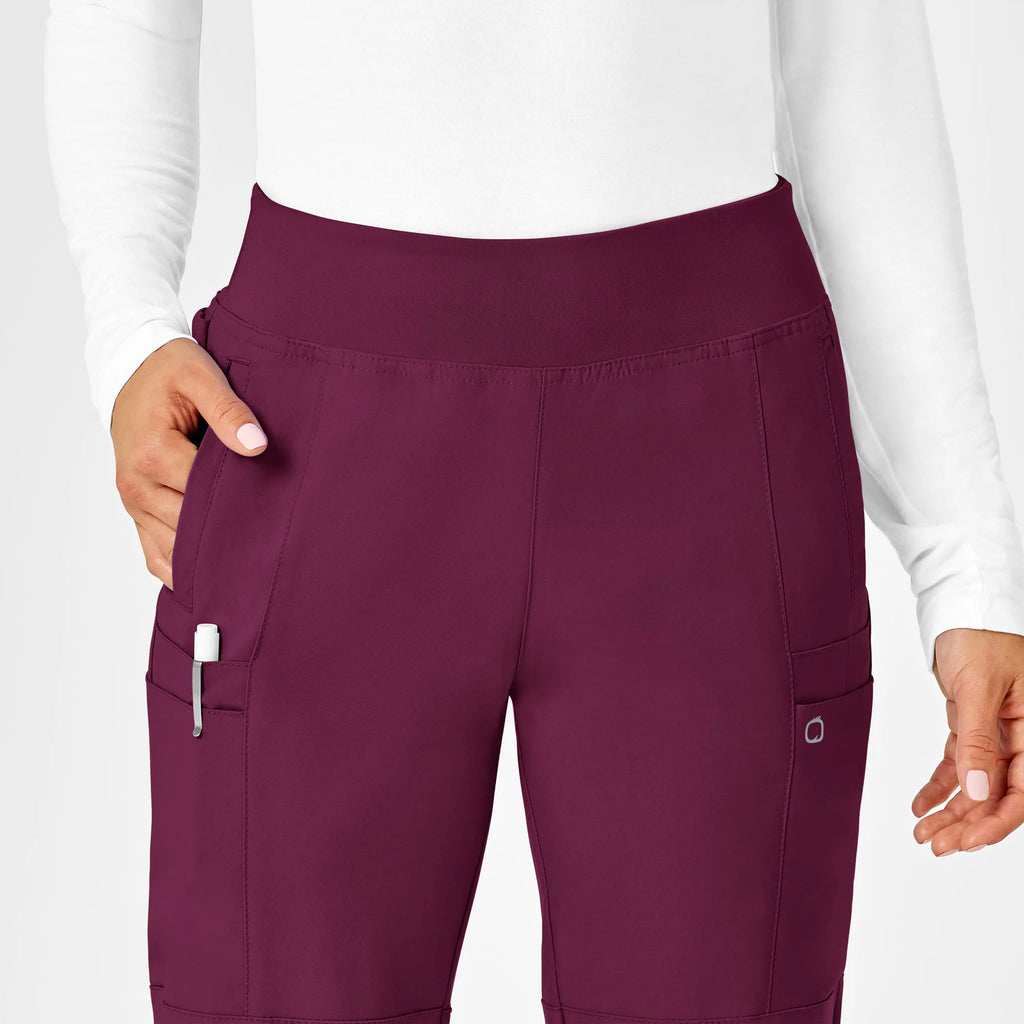 Wink Scrubs Women's Comfort Waist Cargo Jogger Scrub Pant Wine | scrub-supply.com