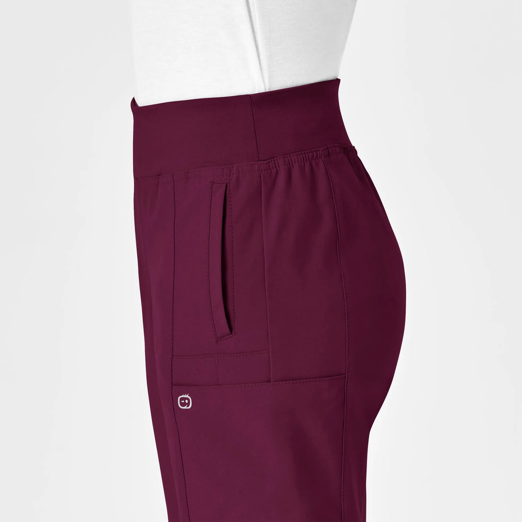 Wink Scrubs Women's Comfort Waist Cargo Jogger Scrub Pant Wine | scrub-supply.com