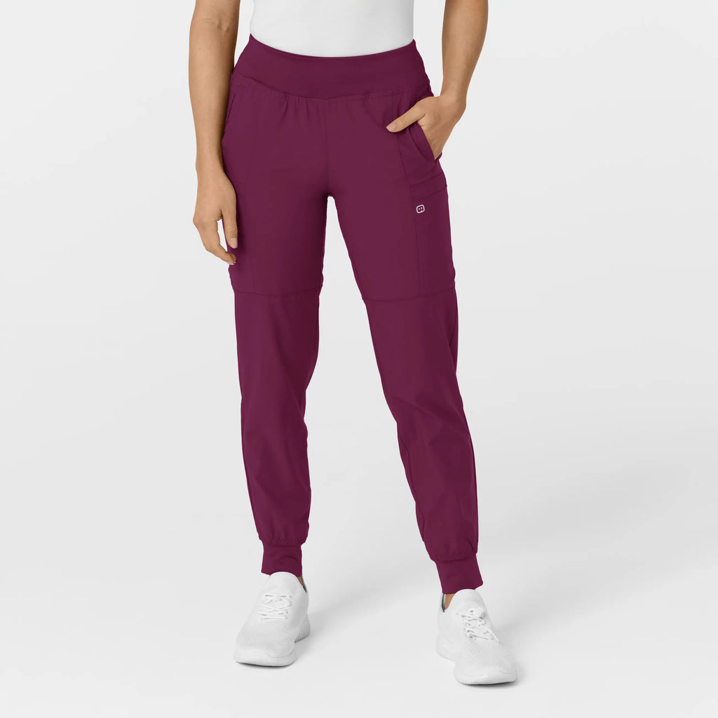 Wink Scrubs Women's Comfort Waist Cargo Jogger Scrub Pant Wine | scrub-supply.com