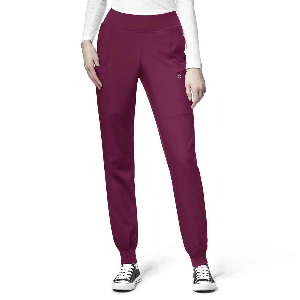 Wink Scrubs Women's Comfort Waist Cargo Jogger Scrub Pant Wine | scrub-supply.com