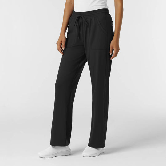 Wink Scrubs Women's RENEW Wide Leg Scrub Pant Black | scrub-supply.com