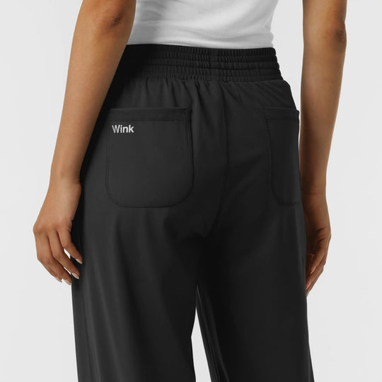 Wink Scrubs Women's RENEW Wide Leg Scrub Pant Black | scrub-supply.com