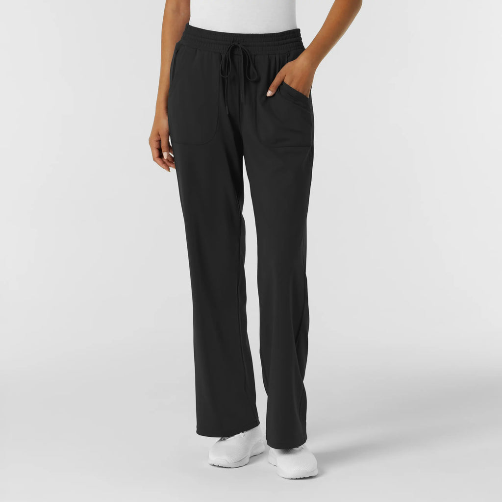 Wink Scrubs Women's RENEW Wide Leg Scrub Pant Black | scrub-supply.com
