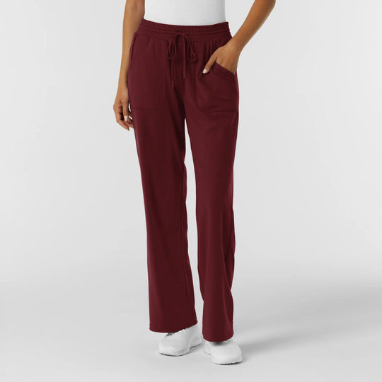 Wink Scrubs Women's RENEW Wide Leg Scrub Pant Burgundy | scrub-supply.com