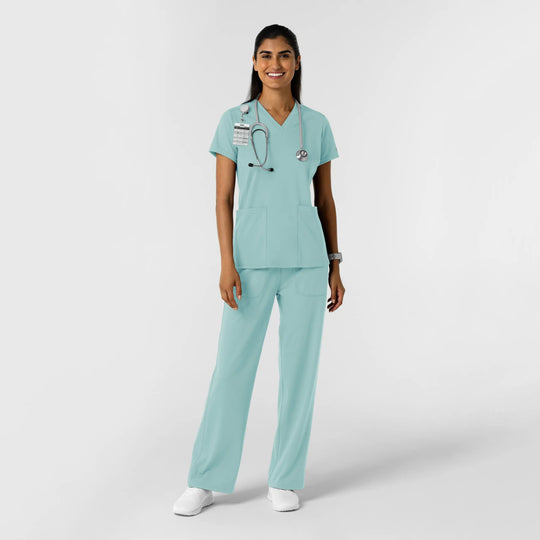 Wink Scrubs Women's RENEW Wide Leg Scrub Pant Coastal Blue | scrub-supply.com