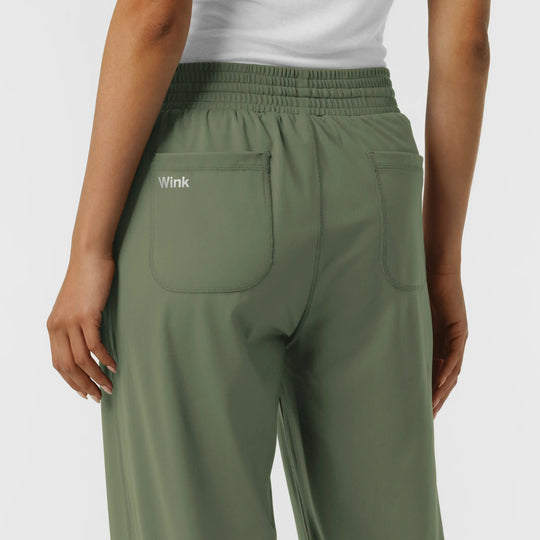 Wink Scrubs Women's RENEW Wide Leg Scrub Pant Olive | scrub-supply.com