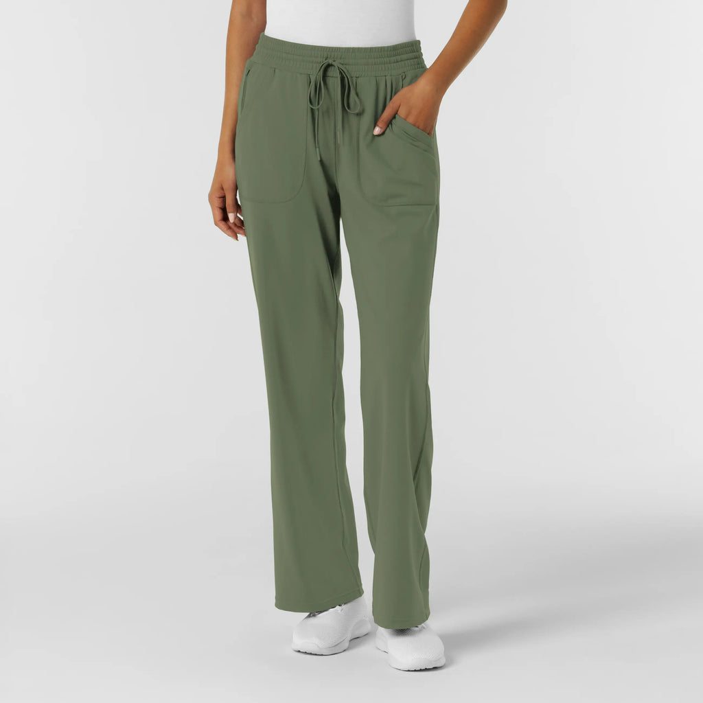 Wink Scrubs Women's RENEW Wide Leg Scrub Pant Olive | scrub-supply.com