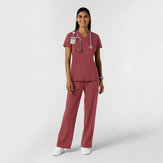 Wink Scrubs Women's RENEW Wide Leg Scrub Pant Ruby | scrub-supply.com
