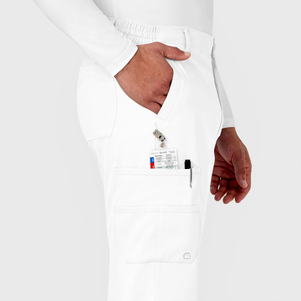 Wink Scrubs Men's PRO Cargo Scrub Pant White | scrub-supply.com